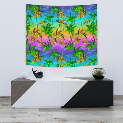 Palm Tree Rainbow Pattern Tapestry