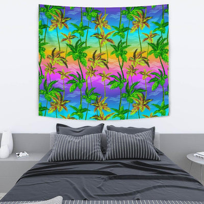 Palm Tree Rainbow Pattern Tapestry