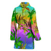 Palm Tree Rainbow Pattern Women Bath Robe