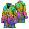 Palm Tree Rainbow Pattern Women Bath Robe