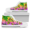 Palm Tree Rainbow Pattern Women High Top Shoes