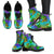 Palm Tree Rainbow Pattern Women Leather Boots