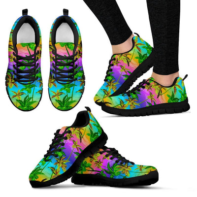 Palm Tree Rainbow Pattern Women Sneakers