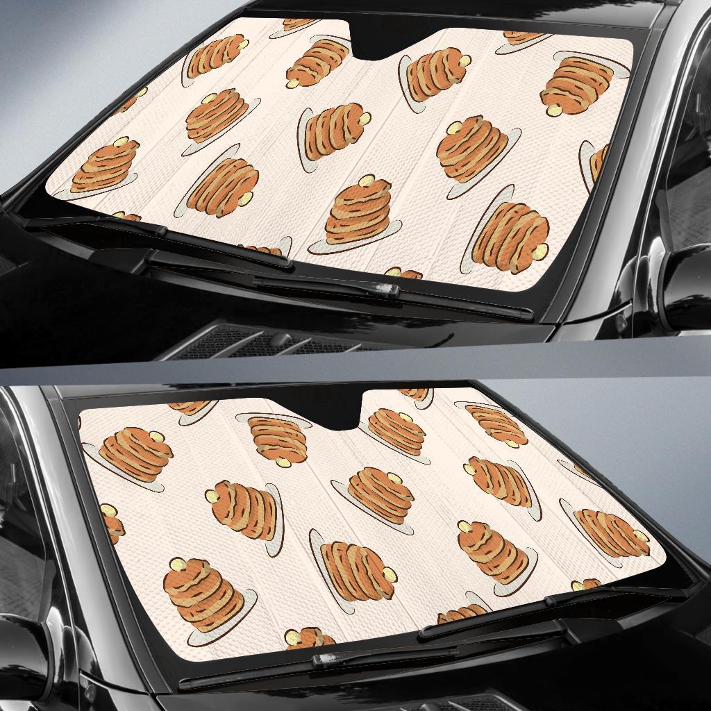 Pancake Pattern Print Design A01 Car Sun Shades-JORJUNE.COM