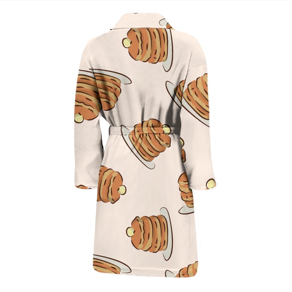 Pancake Pattern Print Design A01 Men Bathrobe-JORJUNE.COM