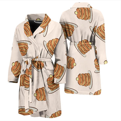 Pancake Pattern Print Design A01 Men Bathrobe-JORJUNE.COM