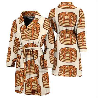 Pancake Pattern Print Design A02 Men Bathrobe-JORJUNE.COM