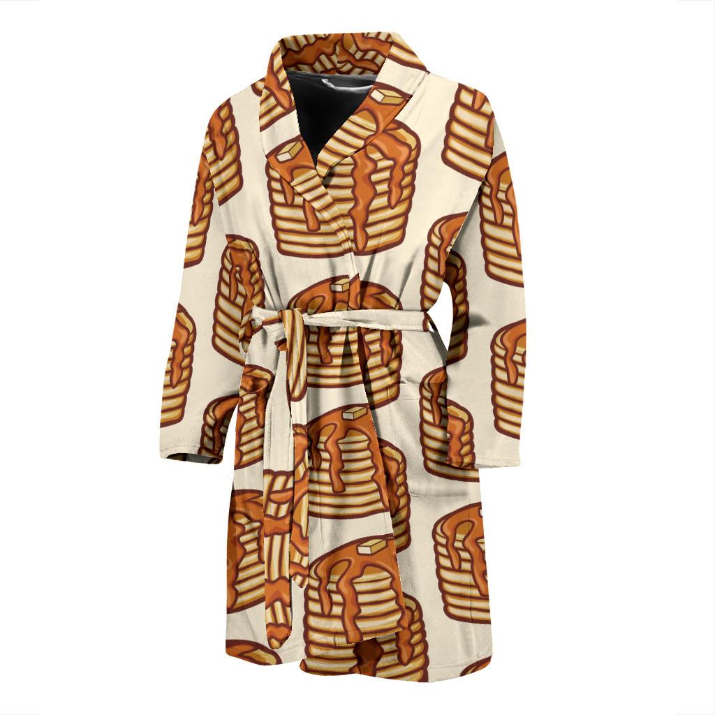 Pancake Pattern Print Design A02 Men Bathrobe-JORJUNE.COM