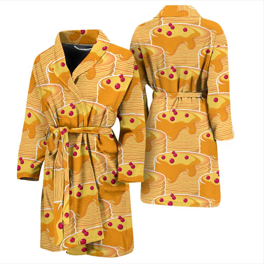 Pancake Pattern Print Design A04 Men Bathrobe-JORJUNE.COM