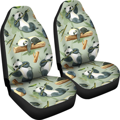 Panda Bear Design Bamboo Print Universal Fit Car Seat Covers-JorJune