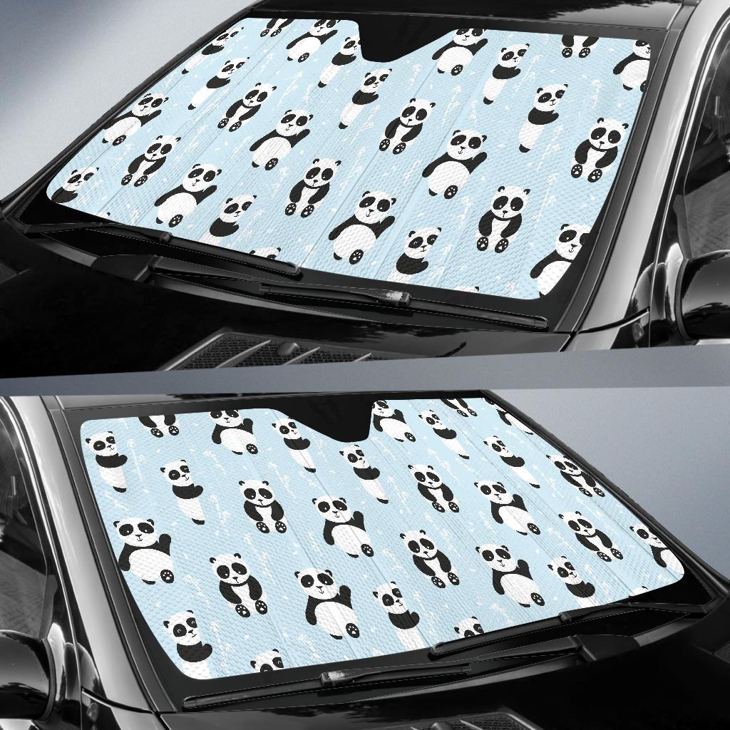 Panda Pattern Print Design A01 Car Sun Shades-JORJUNE.COM