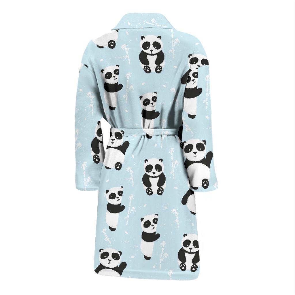 Panda Pattern Print Design A01 Men Bathrobe-JORJUNE.COM