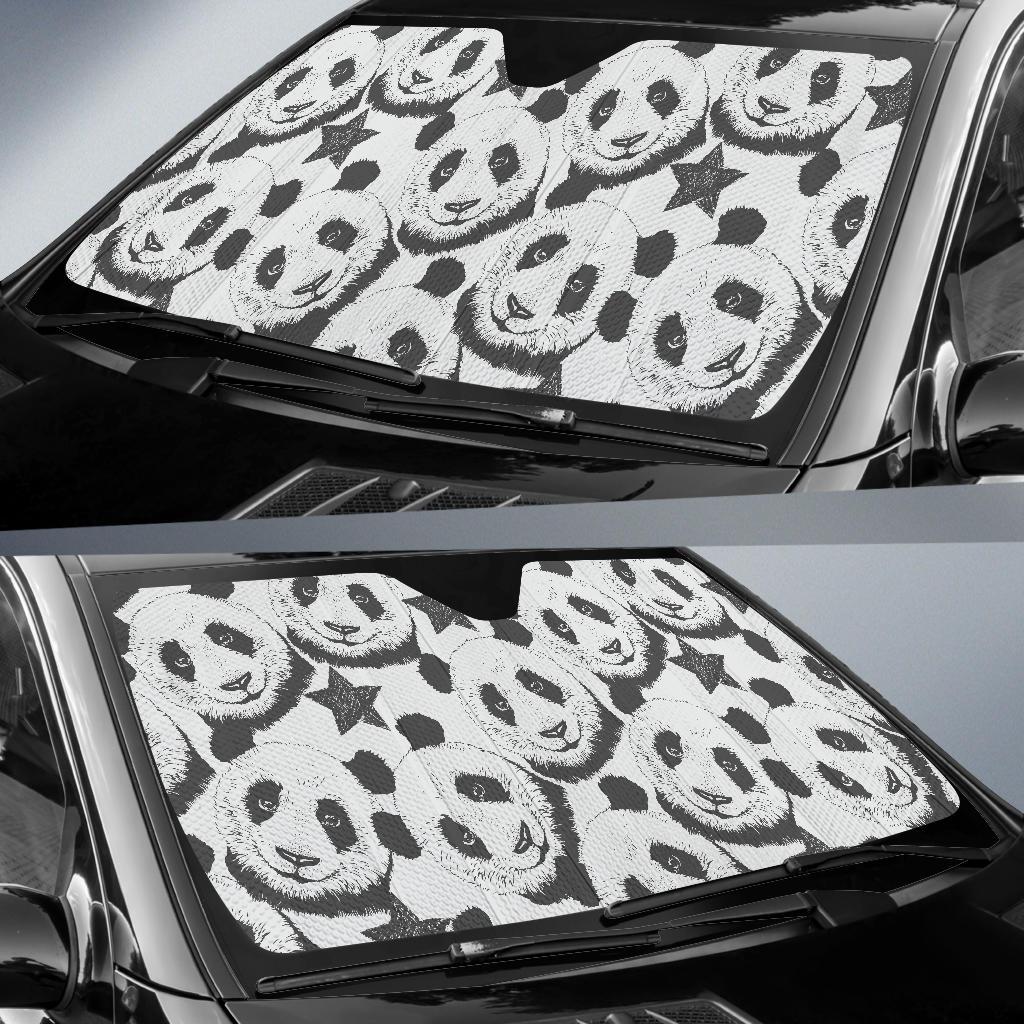 Panda Pattern Print Design A02 Car Sun Shades-JORJUNE.COM