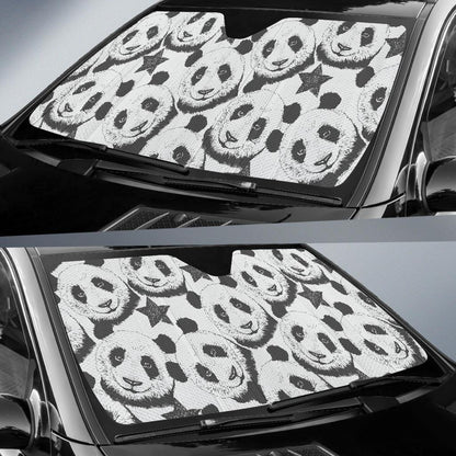 Panda Pattern Print Design A02 Car Sun Shades-JORJUNE.COM
