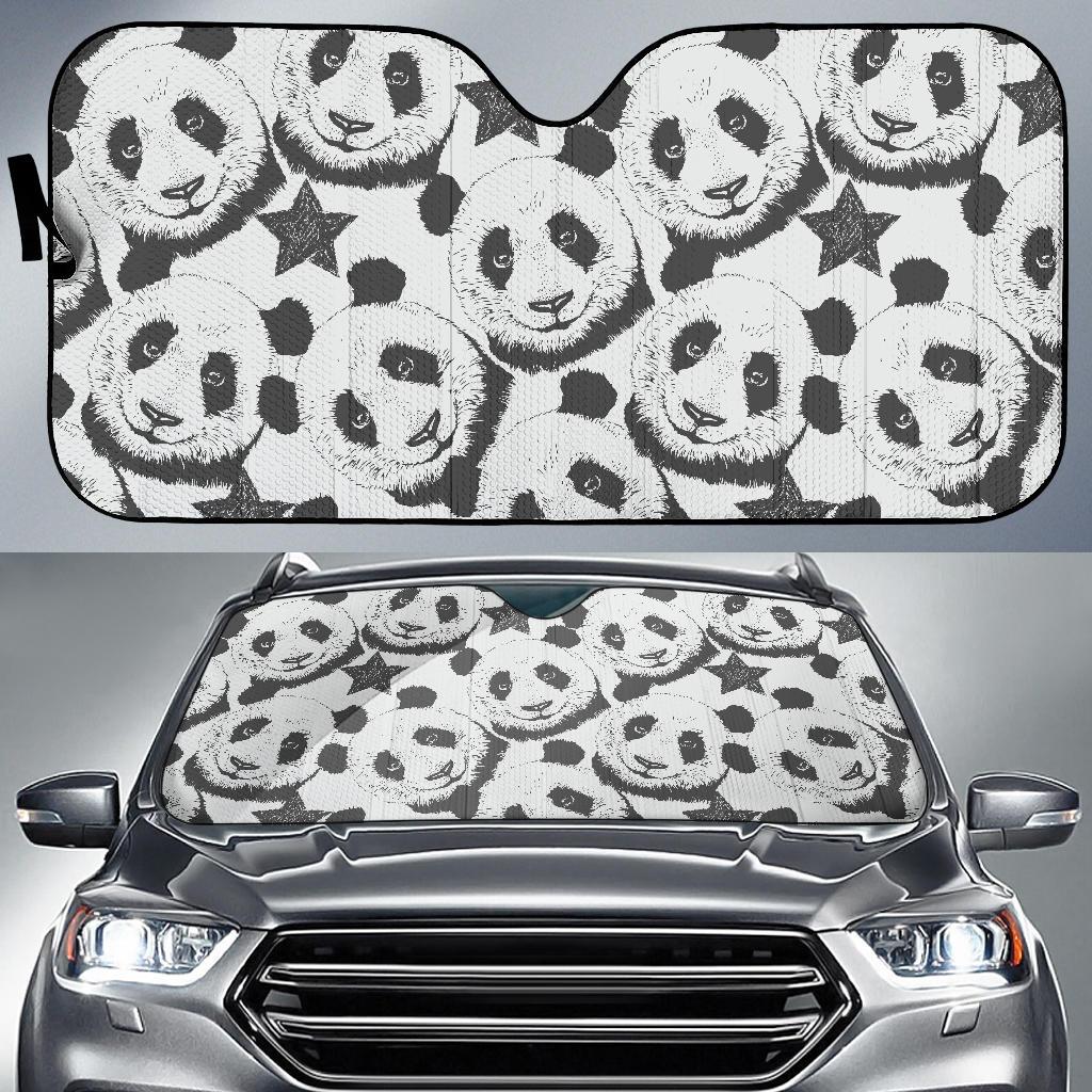 Panda Pattern Print Design A02 Car Sun Shades-JORJUNE.COM