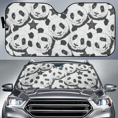 Panda Pattern Print Design A02 Car Sun Shades-JORJUNE.COM