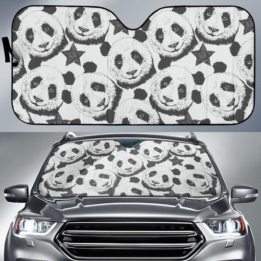 Panda Pattern Print Design A02 Car Sun Shades-JORJUNE.COM