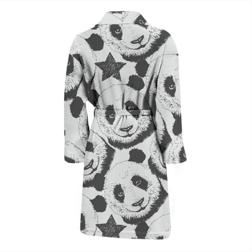 Panda Pattern Print Design A02 Men Bathrobe-JORJUNE.COM
