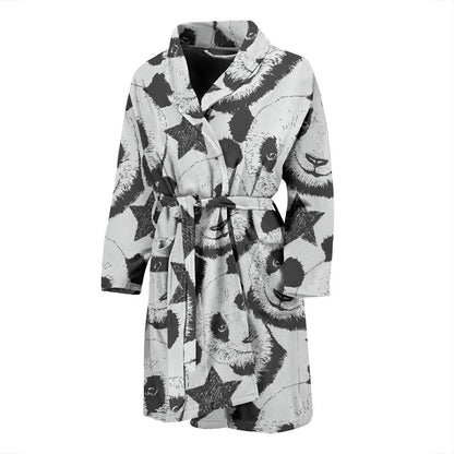 Panda Pattern Print Design A02 Men Bathrobe-JORJUNE.COM