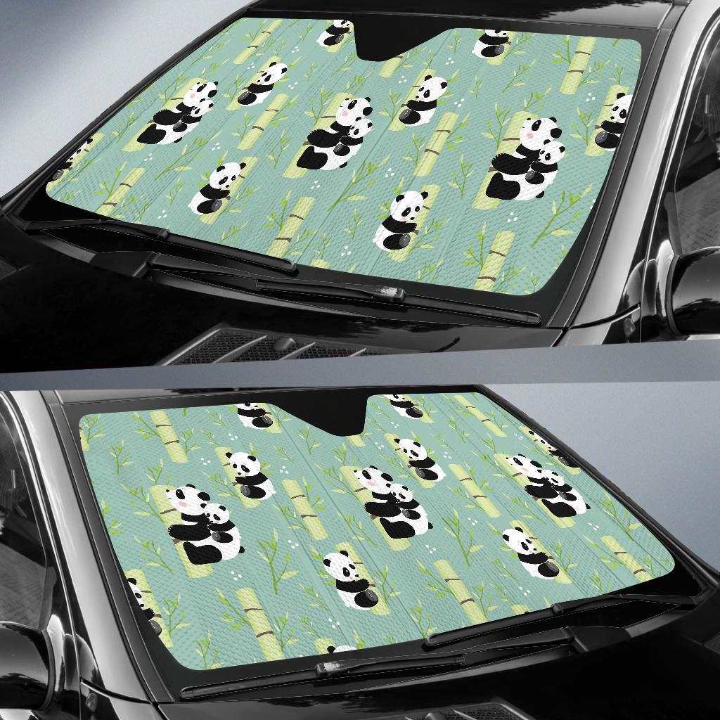 Panda Pattern Print Design A03 Car Sun Shades-JORJUNE.COM