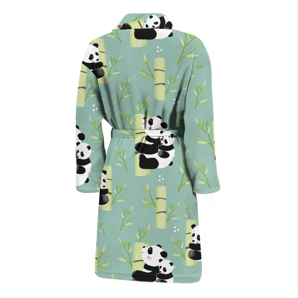 Panda Pattern Print Design A03 Men Bathrobe-JORJUNE.COM