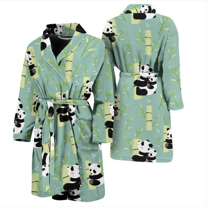 Panda Pattern Print Design A03 Men Bathrobe-JORJUNE.COM