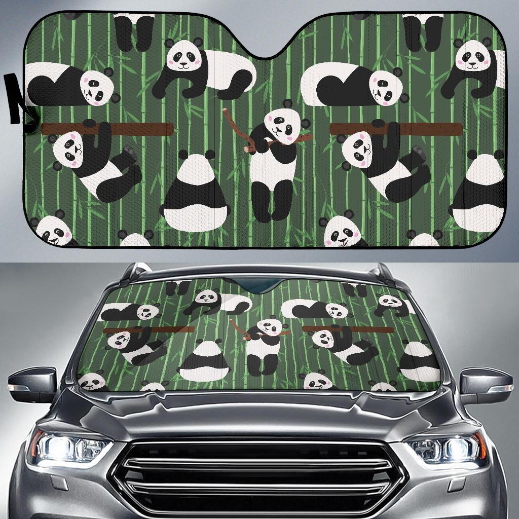 Panda Pattern Print Design A04 Car Sun Shades-JORJUNE.COM
