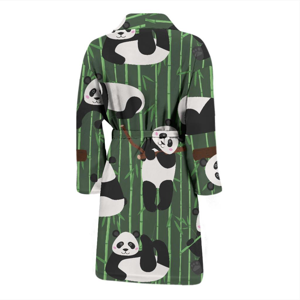 Panda Pattern Print Design A04 Men Bathrobe-JORJUNE.COM