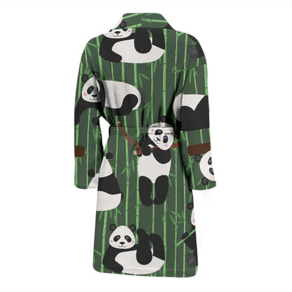 Panda Pattern Print Design A04 Men Bathrobe-JORJUNE.COM