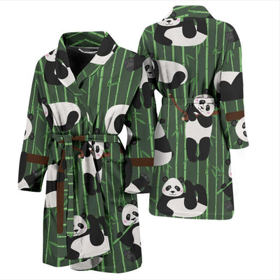 Panda Pattern Print Design A04 Men Bathrobe-JORJUNE.COM