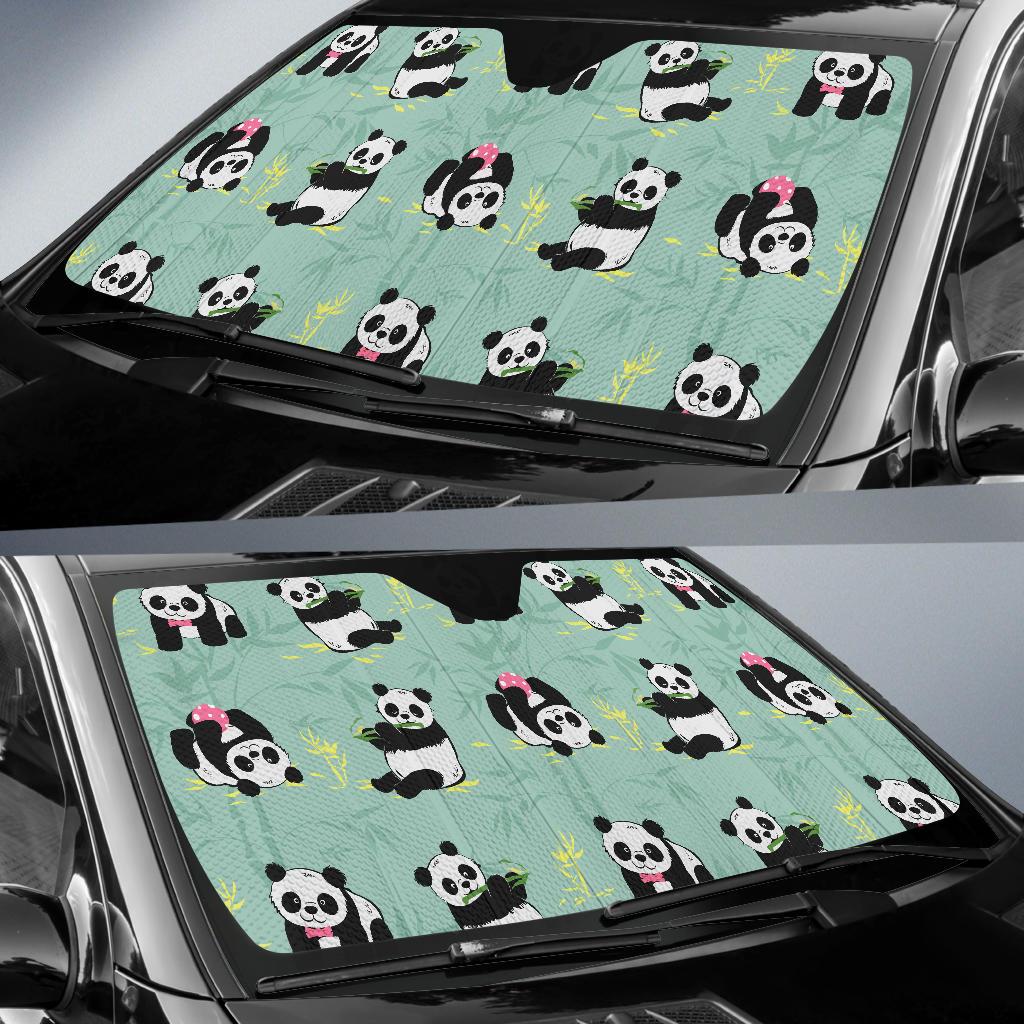 Panda Pattern Print Design A05 Car Sun Shades-JORJUNE.COM