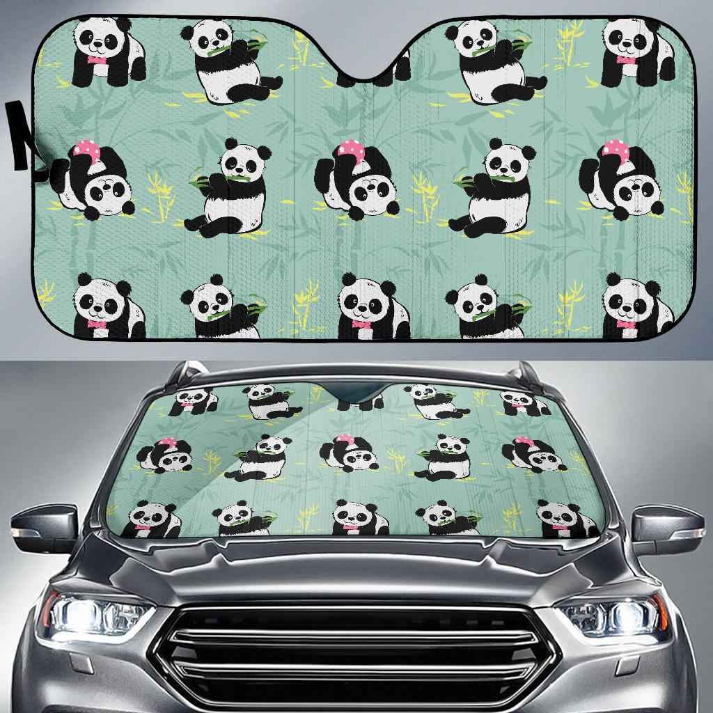 Panda Pattern Print Design A05 Car Sun Shades-JORJUNE.COM