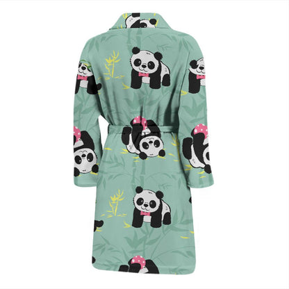 Panda Pattern Print Design A05 Men Bathrobe-JORJUNE.COM