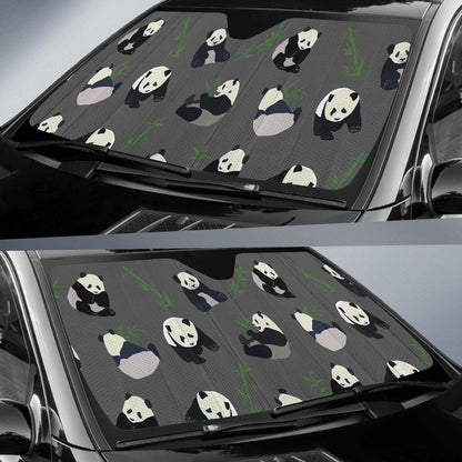 Panda Pattern Print Design A06 Car Sun Shades-JORJUNE.COM