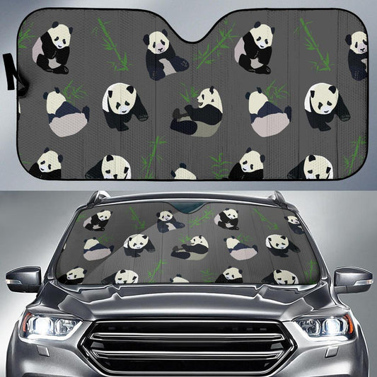 Panda Pattern Print Design A06 Car Sun Shades-JORJUNE.COM