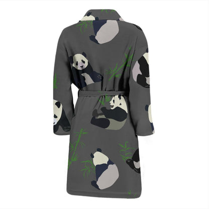 Panda Pattern Print Design A06 Men Bathrobe-JORJUNE.COM