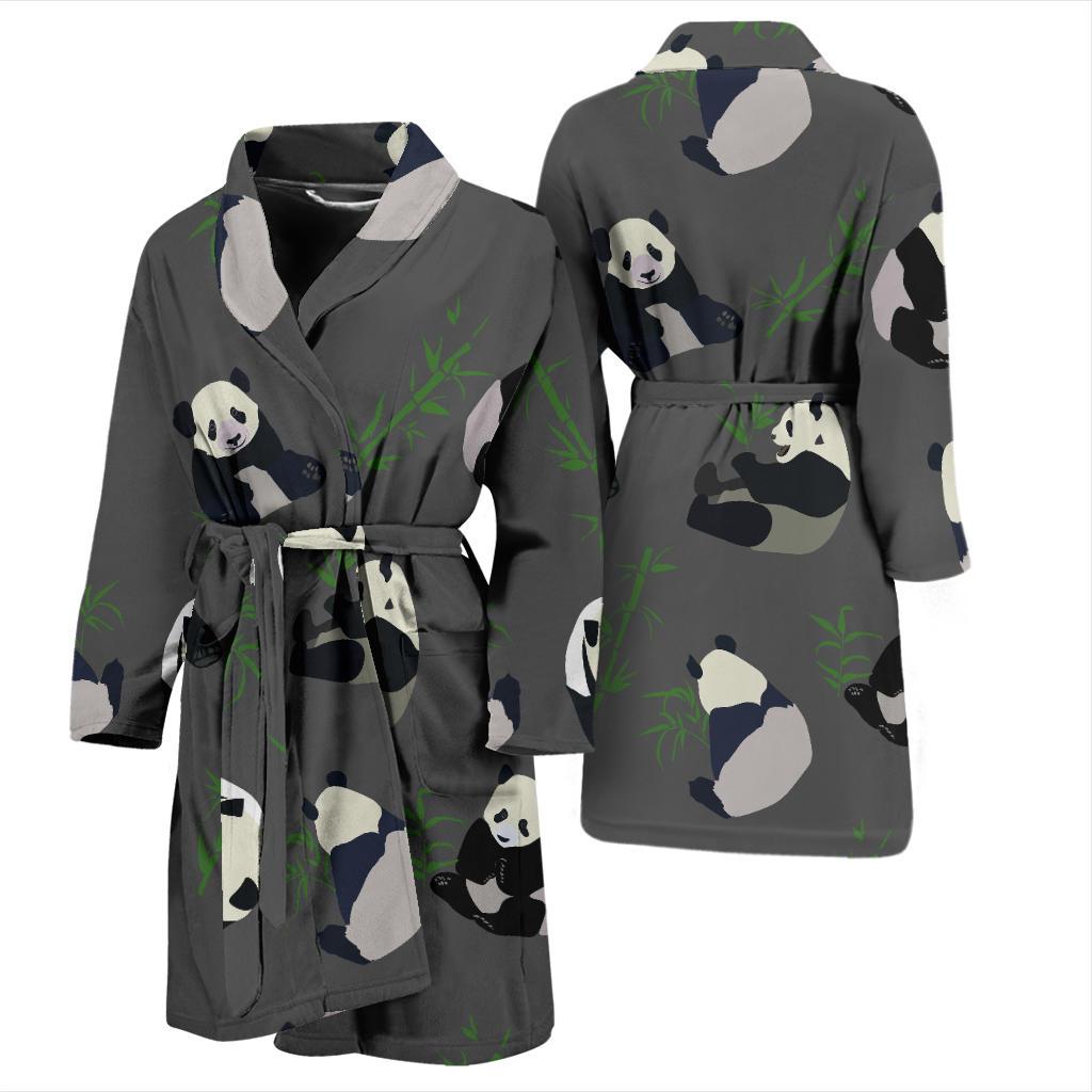 Panda Pattern Print Design A06 Men Bathrobe-JORJUNE.COM