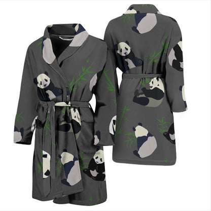 Panda Pattern Print Design A06 Men Bathrobe-JORJUNE.COM