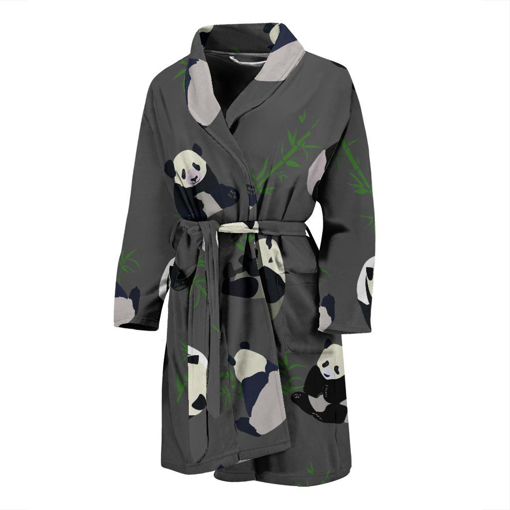 Panda Pattern Print Design A06 Men Bathrobe-JORJUNE.COM