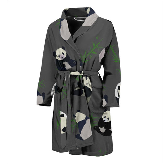 Panda Pattern Print Design A06 Men Bathrobe-JORJUNE.COM