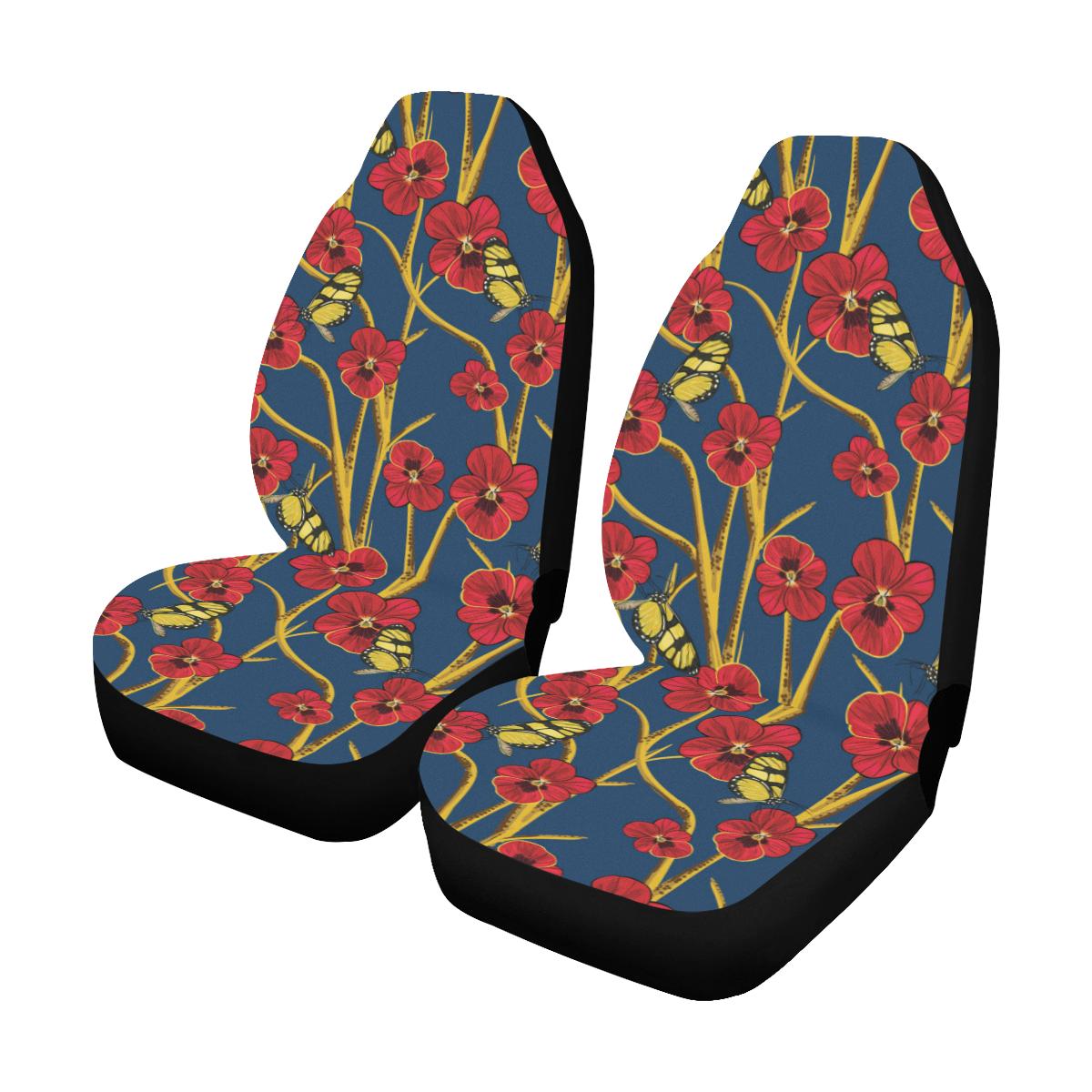 Pansy Pattern Print Design A01 Car Seat Covers (Set of 2)-JORJUNE.COM