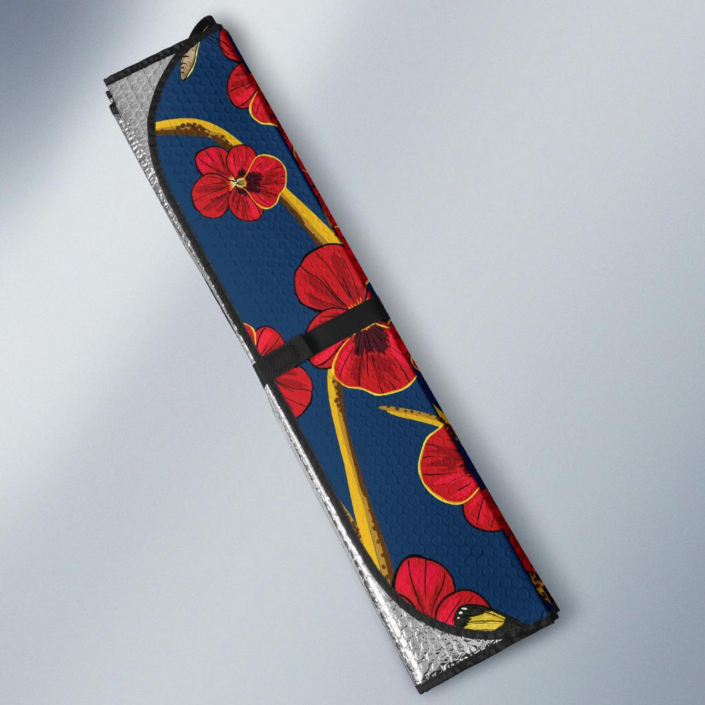 Pansy Pattern Print Design A01 Car Sun Shades-JORJUNE.COM