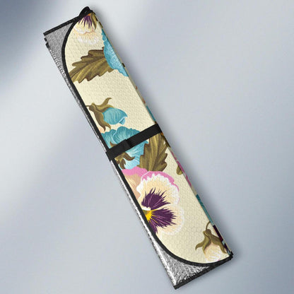 Pansy Pattern Print Design A02 Car Sun Shades-JORJUNE.COM