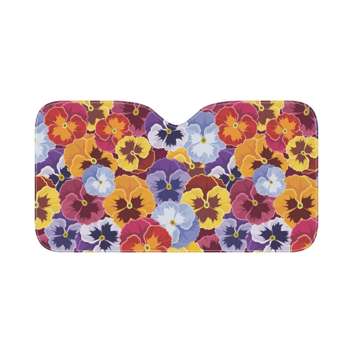 Pansy Pattern Print Design PS01 Car Sun Shade-JorJune