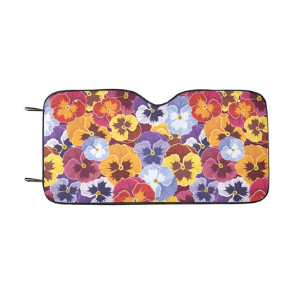 Pansy Pattern Print Design PS01 Car Sun Shade-JorJune