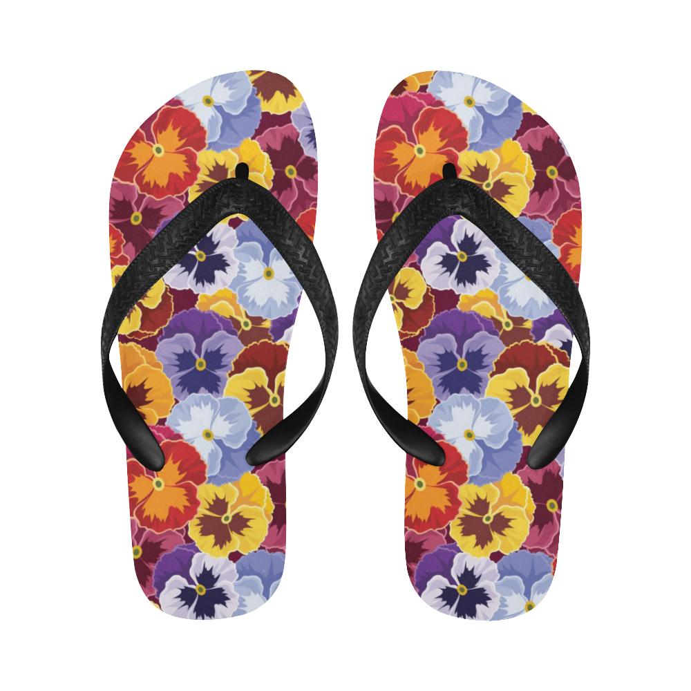 Pansy Pattern Print Design PS01 Flip Flops-JorJune