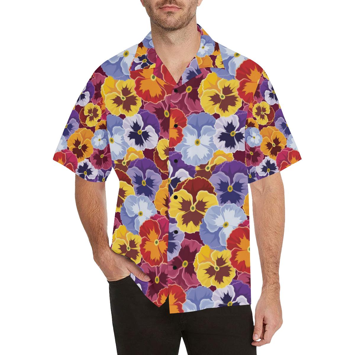 Pansy Pattern Print Design PS01 Men Hawaiian Shirt-JorJune