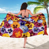 Pansy Pattern Print Design PS01 Sarong Pareo Wrap-JORJUNE.COM