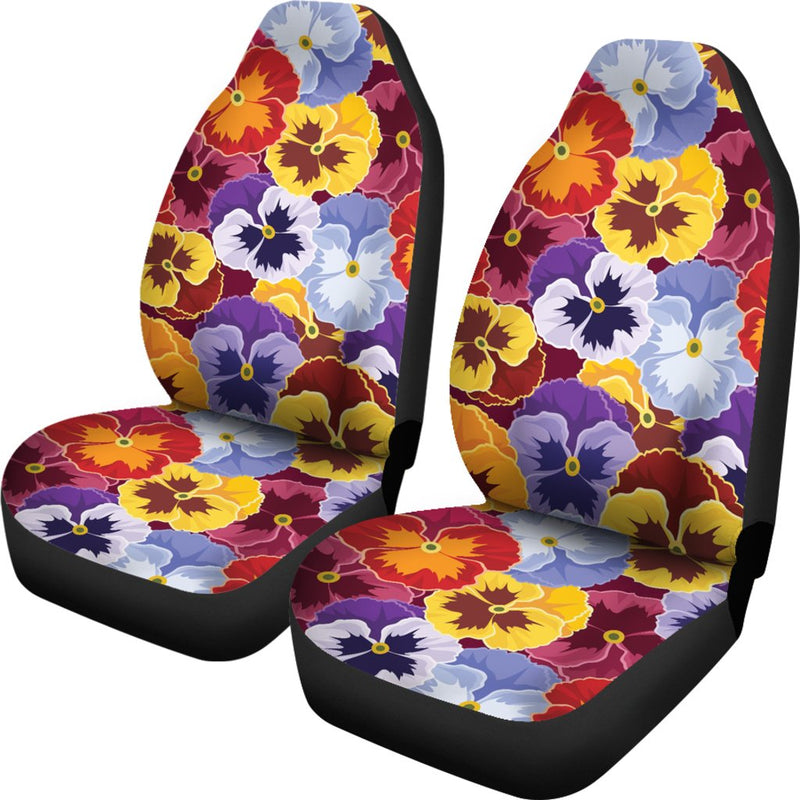 Pansy Pattern Print Design PS01 Universal Fit Car Seat Covers-JorJune