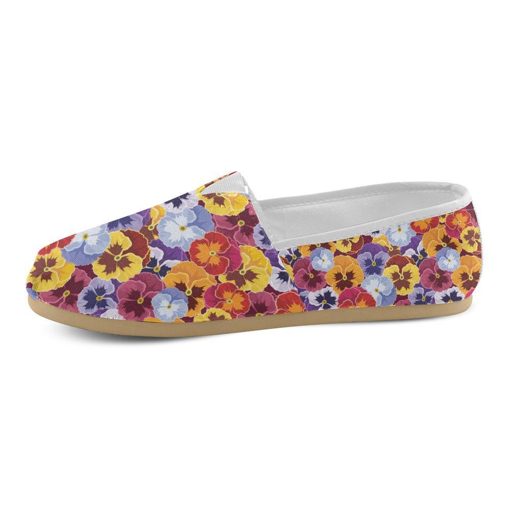 Pansy Pattern Print Design PS01 Women Casual Shoes-JorJune.com